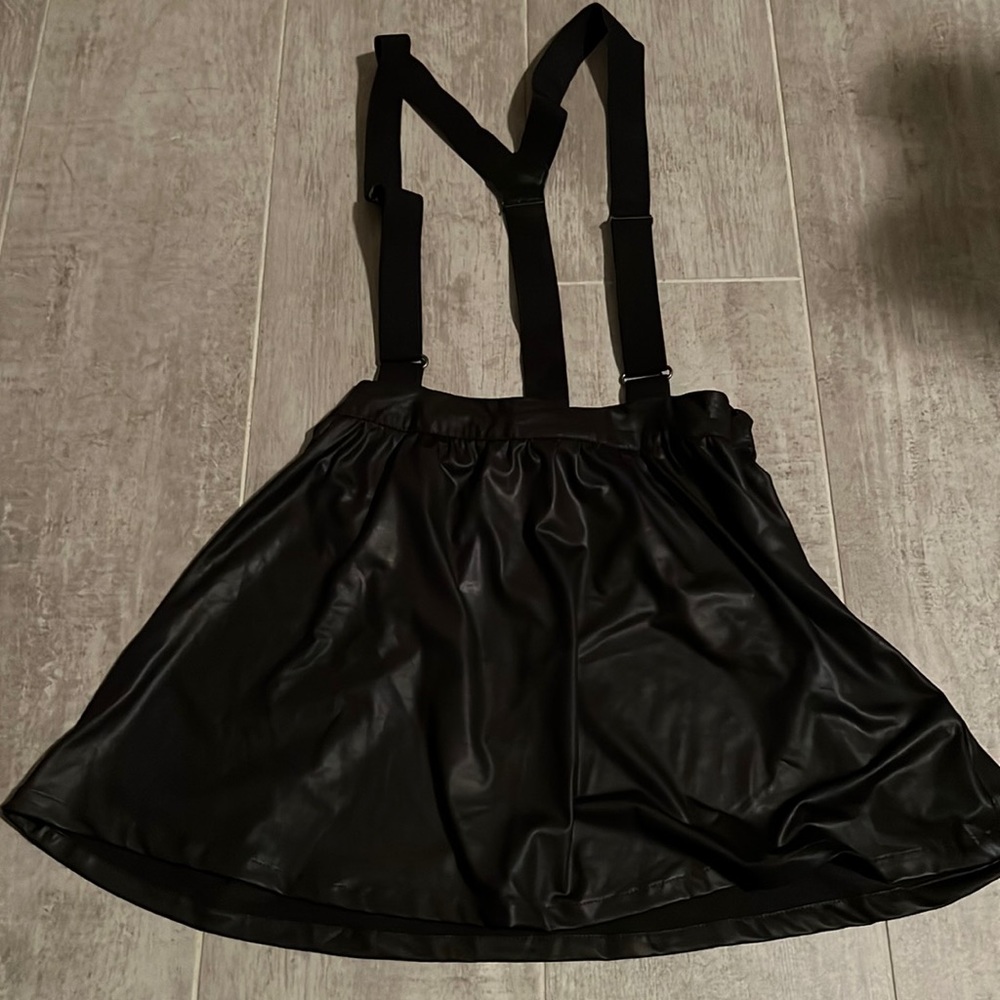 Leather Skirt with suspenders